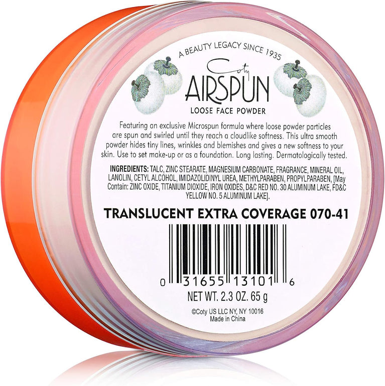 COTY Airspun Airbrushed Finish Loose Face Powder - Extra Coverage Translucency