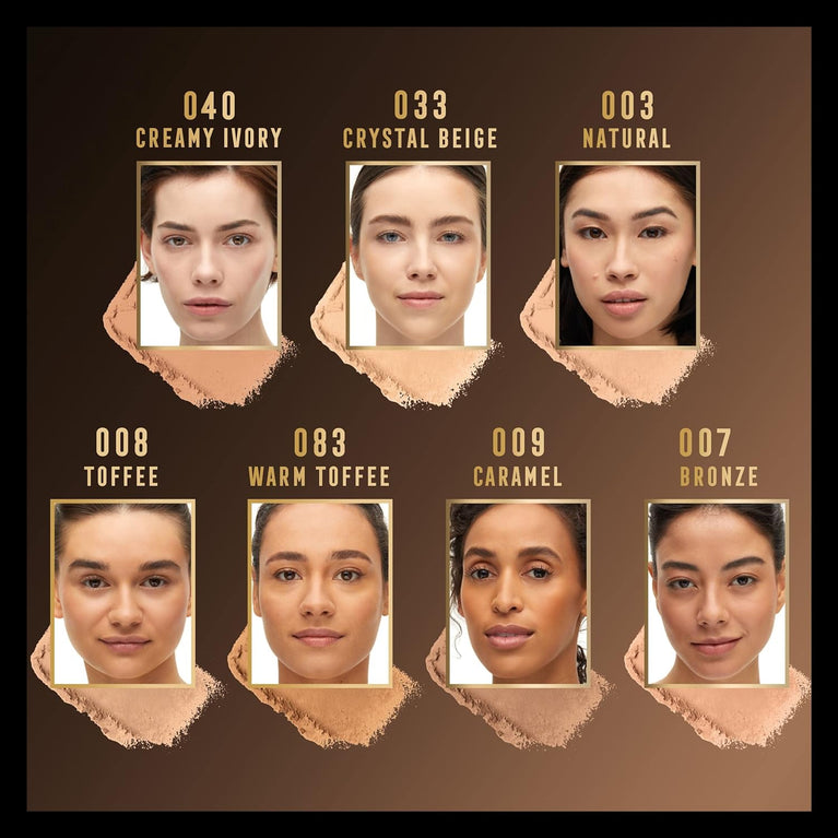 MAX FACTOR Facefinity All-Day Shine-Control Compact Foundation with SPF 20 - 003 Natural Rose, Vegan Formula, 10g