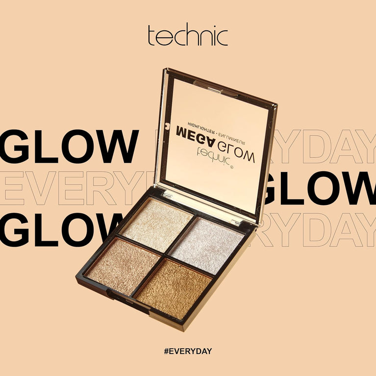 Technic Radiant Shimmer Highlighter Quartet - Vegan & Cruelty-Free Glow Palette