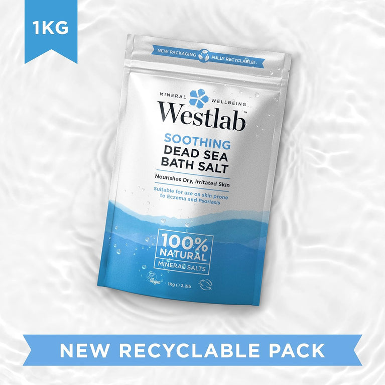 Westlab Pure Mineral Bathing Dead Sea Salt, 1kg - Soothing and Nourishing Mineral Bath Salt