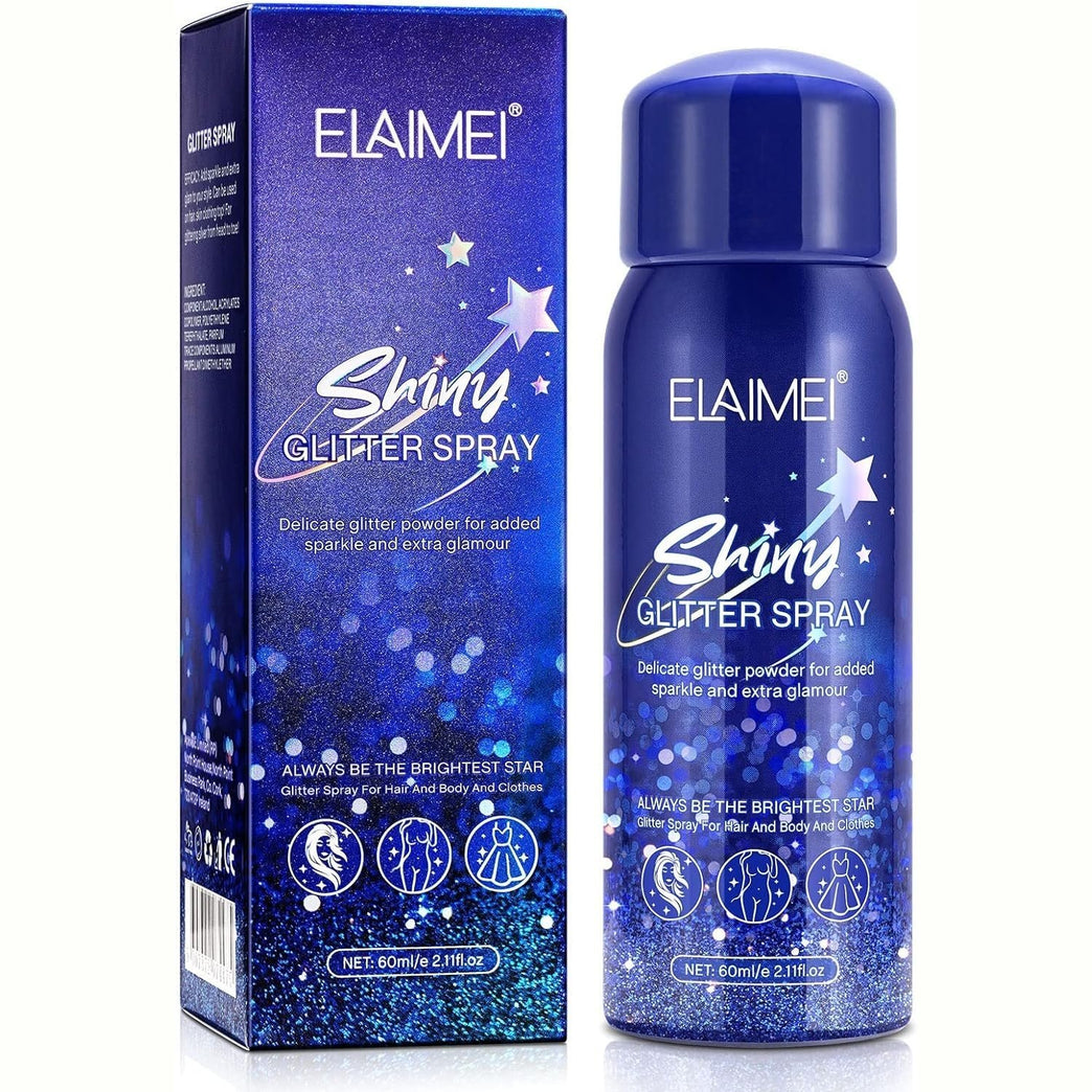 Instant Glitter Highlighter Spray for Body, Face, Hair and Clothes - Waterproof, Long-Lasting, Quick-Dry Shimmer for Parties, Nightclubs, and Stage Makeup (60ml)