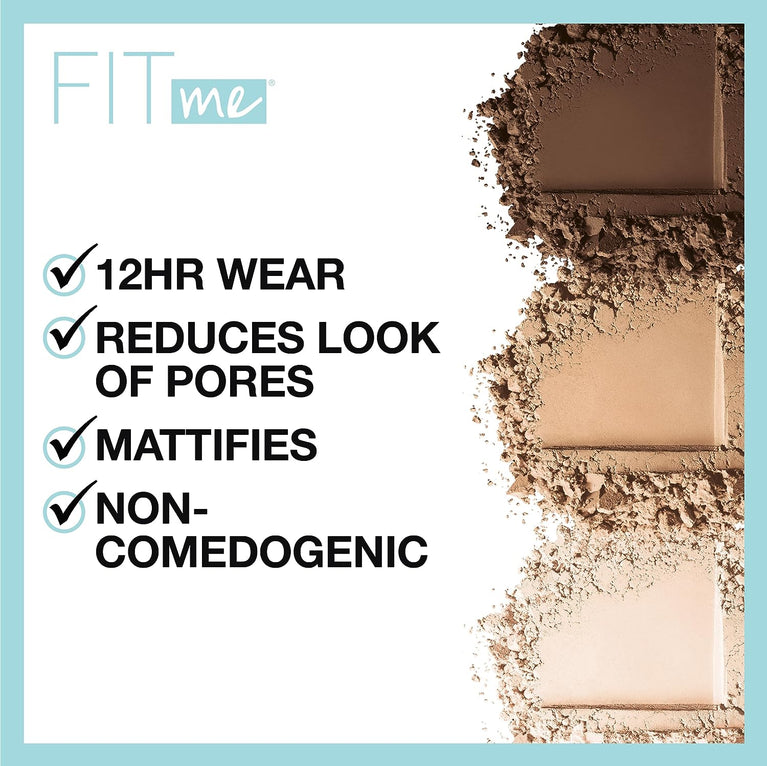 MAYBELLINE Shine Control Fit Me Matte + Poreless Face Powder in Natural Beige 220 - Ideal for Normal to Oily Skin Types