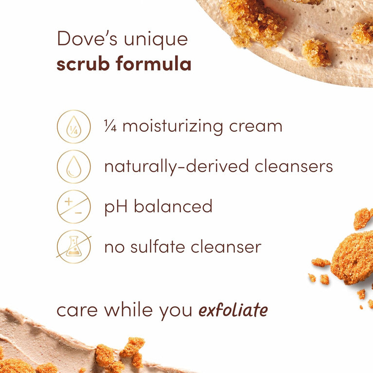 Dove Brown Sugar & Coconut Butter Body Scrub for Silky Smooth Skin 298ml