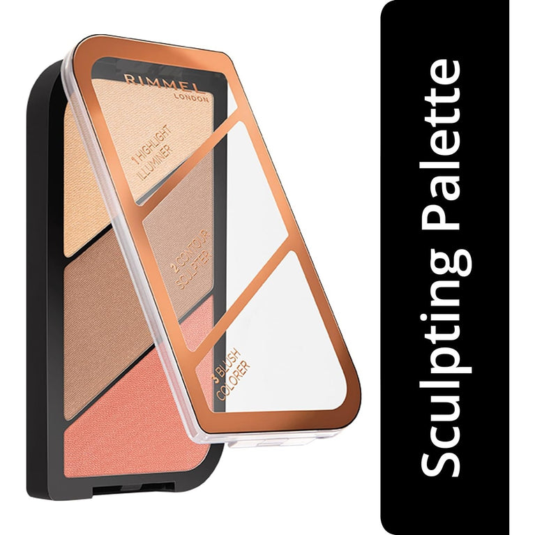 Kate Moss Edition Rimmel London Radiant Complexion Sculpting Palette in Coral Glow, 18.5g