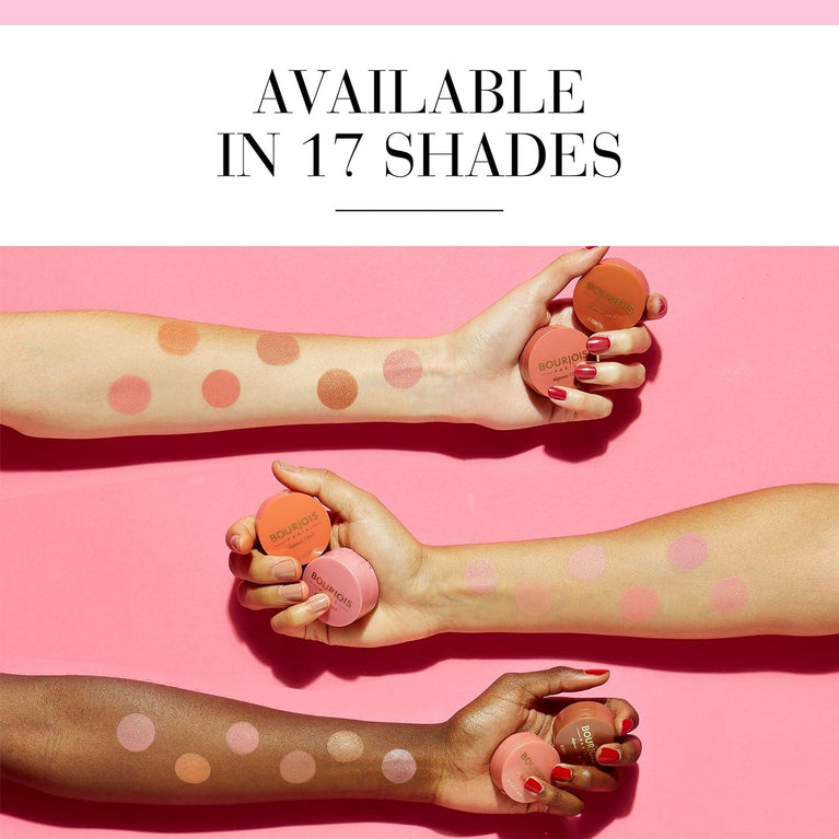 Bourjois Fine Texture Radiant Rose Glow Blusher with Built-in Mirror and Brush, 2.5g