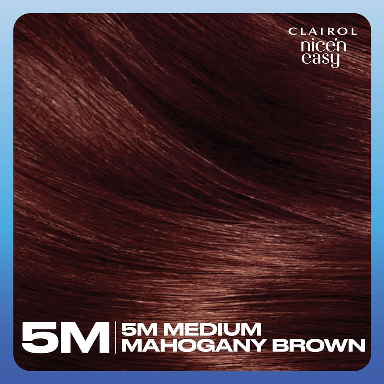 Clairol Nice'n Easy Crème, Medium Mahogany Brown Hair Dye with Oil Infusion and Salon Highlights
