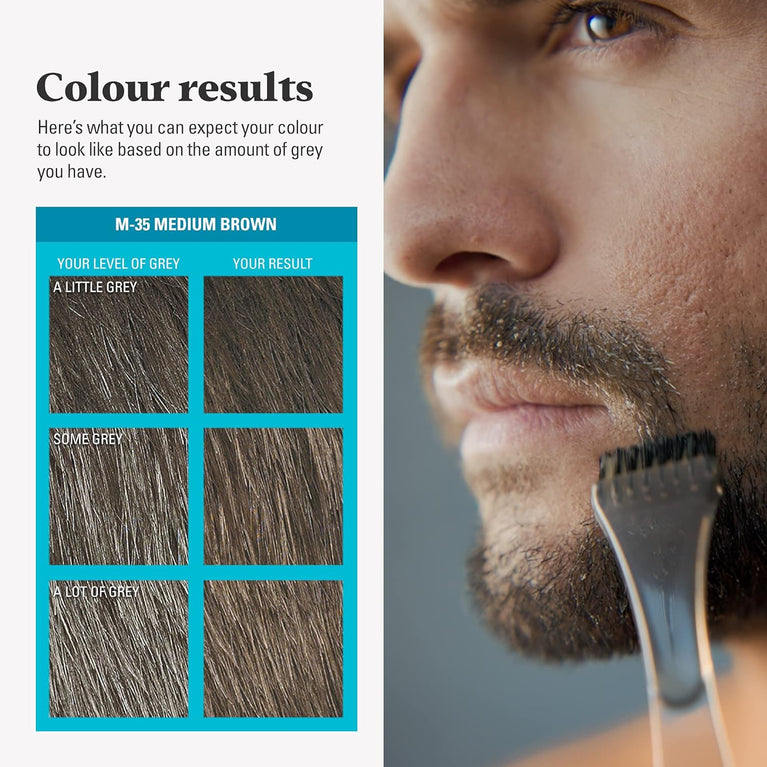 Medium Brown Just for Men Moustache & Beard Dye - Grey Eliminator for a Fuller Look - M35