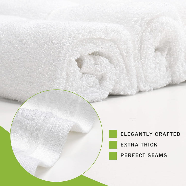 Ultra Soft Bamboo Baby Wash Cloths (Pack of 6) for Newborns - White