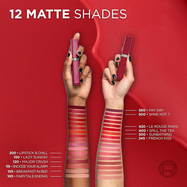 L'Oréal Paris Infallible 120 Major Crush Liquid Lipstick: Hyaluronic Acid Infused, Long-Lasting, Transfer-Resistant Matte Finish