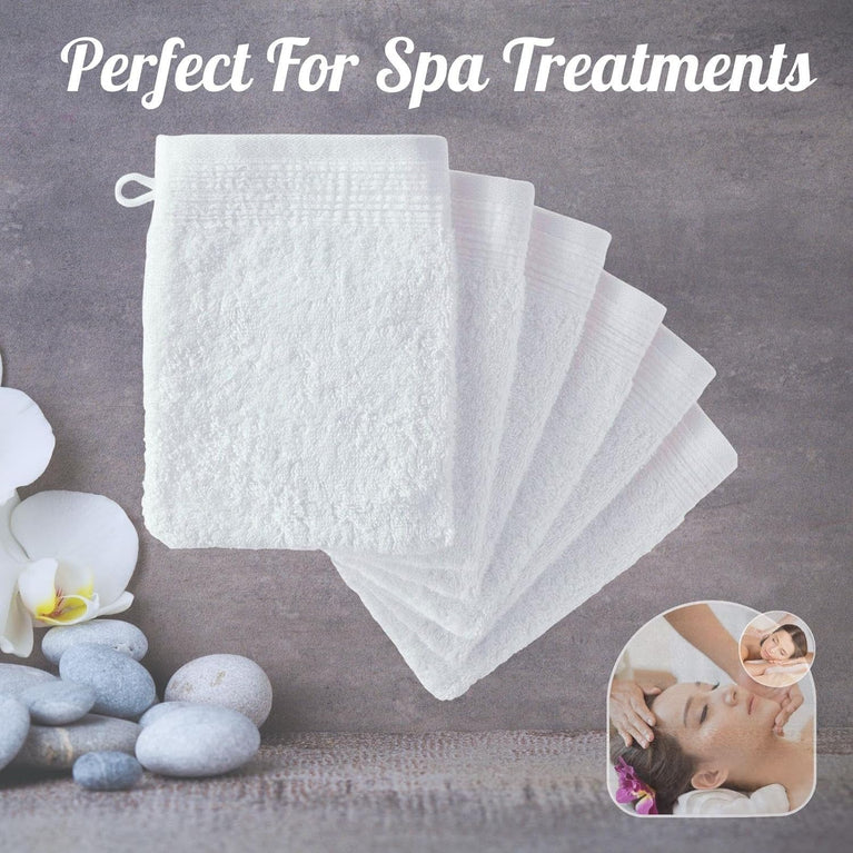 Adore Home Premium Quality Wash Mitts - Pack of 6, White