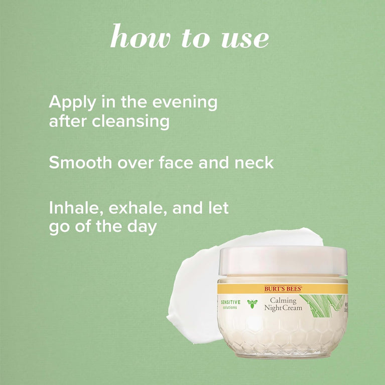 Burt's Bees Nightly Soothing Cream for Sensitive Skin, 50g