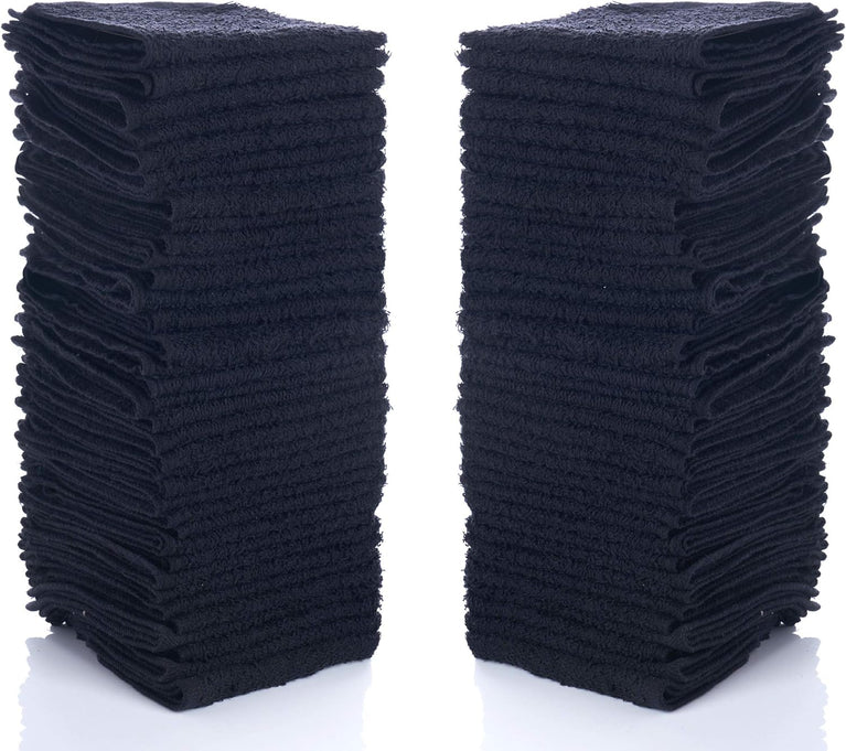 Simpli-Magic 79217 Black Cotton Washcloths, 12 x 12, 24 Pack