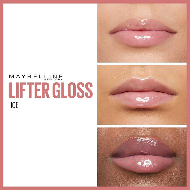 Maybelline New York Hyaluronic Acid Enriched Lip Gloss in Ice, 5.4 ml - For Plumper, Moisturised Lips