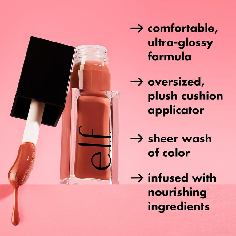e.l.f. High-Shine Nourishing Lip Oil With Jojoba Infusion, Vegan & Cruelty-Free, Crystal Clear Finish