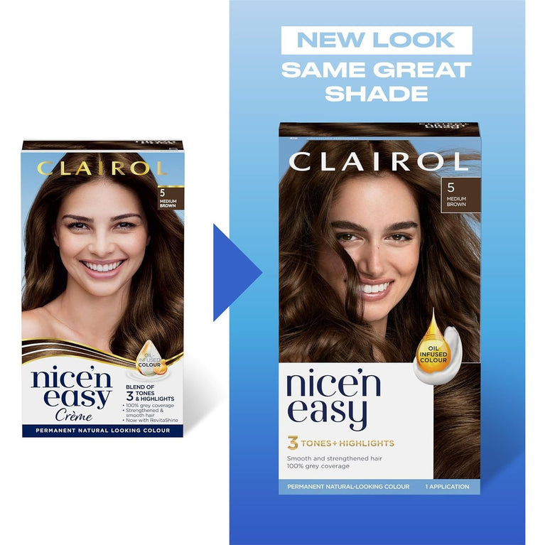 Clairol Nice'n Easy Crème Black Hair Dye - Salon Blend with Oil Infusion