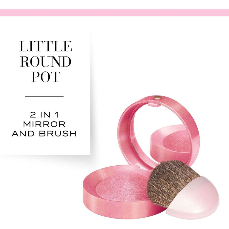 Bourjois 54 Rose Frisson Natural Glow Powder Blush 2.5g - Breakage-Resistant with Baked Technology Formula and Sensual Rose Scent