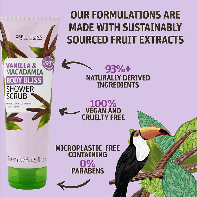 Vanilla & Macadamia Shower Scrub - Luxurious Skin Exfoliation