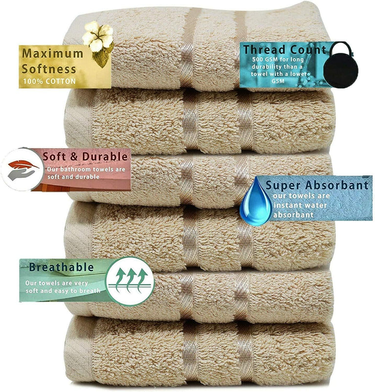 Luxurious Coffee-colored Towelogy® 600GSM Cotton Washcloths Set of 2
