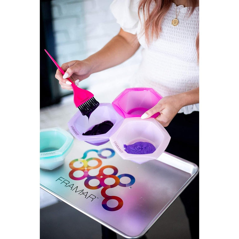 FRAMAR Multi Colored Hair Dye Bowl Set - 7 Pack for Professional Hair Coloring