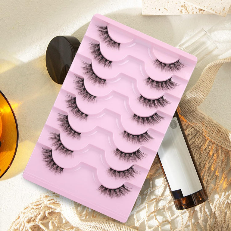 Mavphnee's 3D Cat Eye Accent False Lashes - Wispy, Fluffy & Natural Looking Half Lashes Multi-pack for Everyday Wear