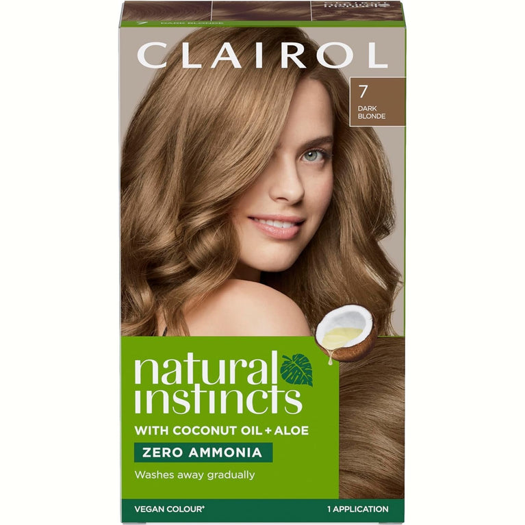 Clairol Natural Instincts Semi-Permanent No Ammonia Hair Dye, 7 Dark Blonde