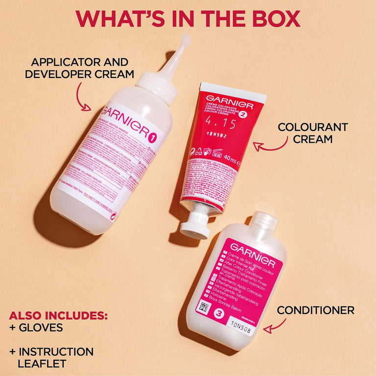 Icy Chestnut Brown Hair Dye - Garnier Color Sensation Permanent 4.15