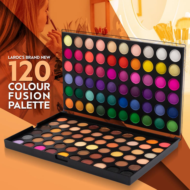 LaRoc's Ultimate Eyeshadow Collection | 120 Shades of Pigmented and Blendable Matte, Shimmer, Glitter and Metallic Shadows | Versatile Makeup Palette for All Occasions