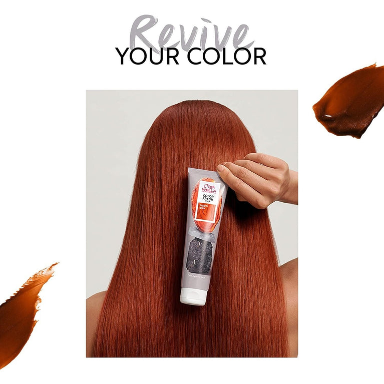 Wella Professional Color Fresh Mask, Temporary Color Refresh Treatment, Semi-Permanent Hair Dye, Hair Gloss Treatment for Copper Hair