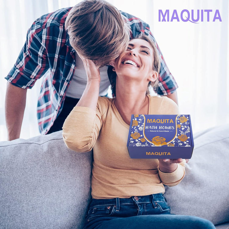 MAQUITA 6-Piece Aromatherapy Bath Bomb Set for Ultimate Relaxation and Luxury Spa Experience