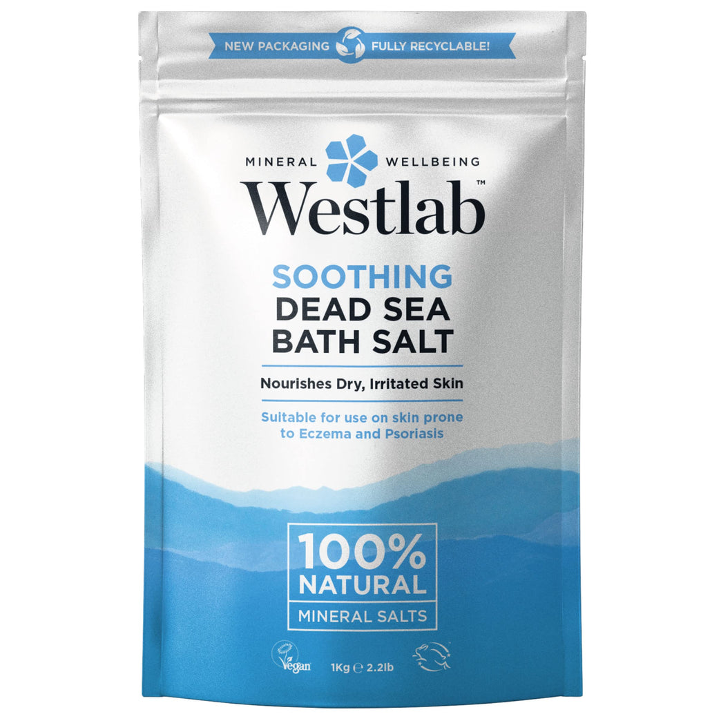 Westlab Pure Mineral Bathing Dead Sea Salt, 1kg - Soothing and Nourishing Mineral Bath Salt