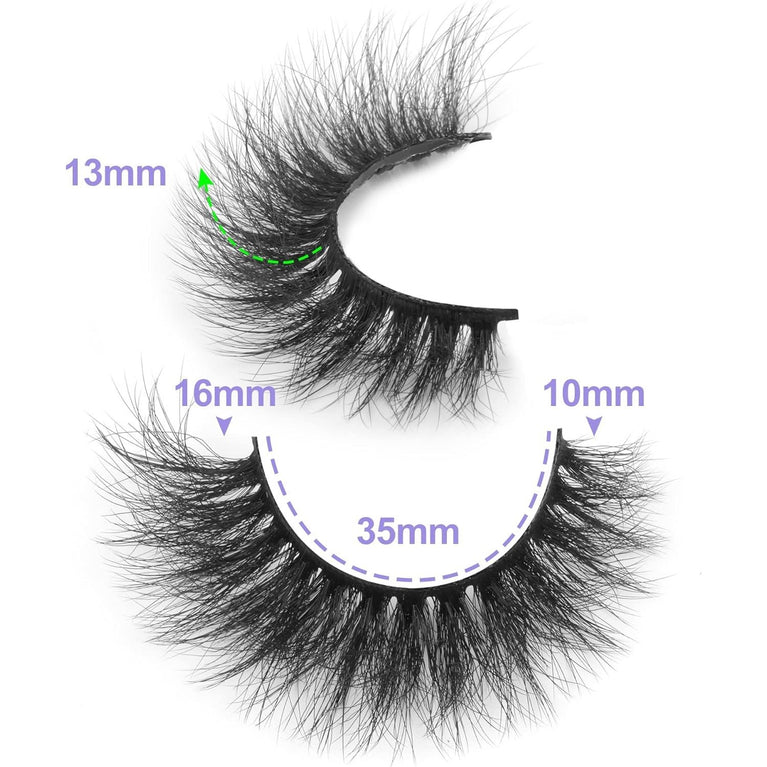 Wiwoseo 10 Pairs Handmade 3D Faux Mink Eyelashes, Lightweight Natural Wispy Fluffy False Lashes, 16MM Fox-Eye Style Fairy Lashes with Super Bend for Dramatic Look