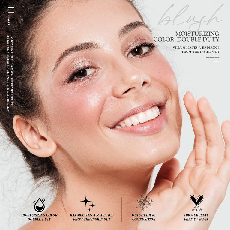 Bayfree Radiant Cheek Cream Blush - Vegan and Hydrating Facial Balm