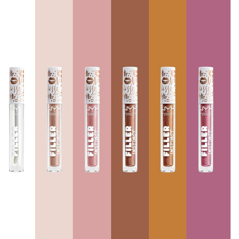 NYX Professional Vegan Lip-Enhancing Gloss, Hydrating & Conditioning, Shimmer Finish, 2.5 ml, Shade: Sparkling Please