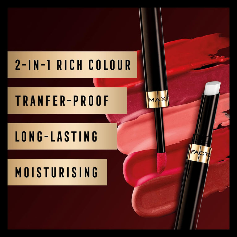 Max Factor Lipfinity Two-Step Lipstick - 4.2g, 016 Glowing Pink for Glamorous Long-Lasting Finish