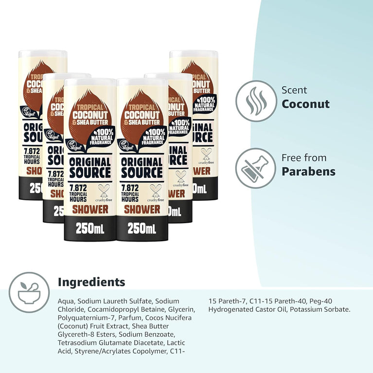 Coconut & Shea Butter Shower Gel Multipack, 6x250ml