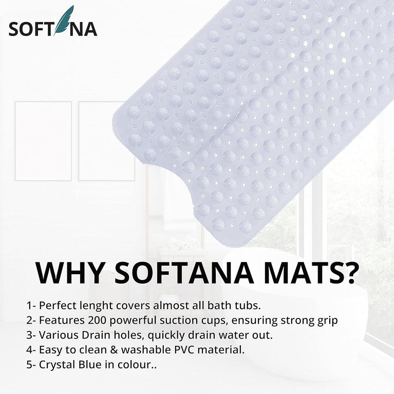 Non Slip Bath Mat with 200 Suction Cups - Shower Mat for Safety and Comfort