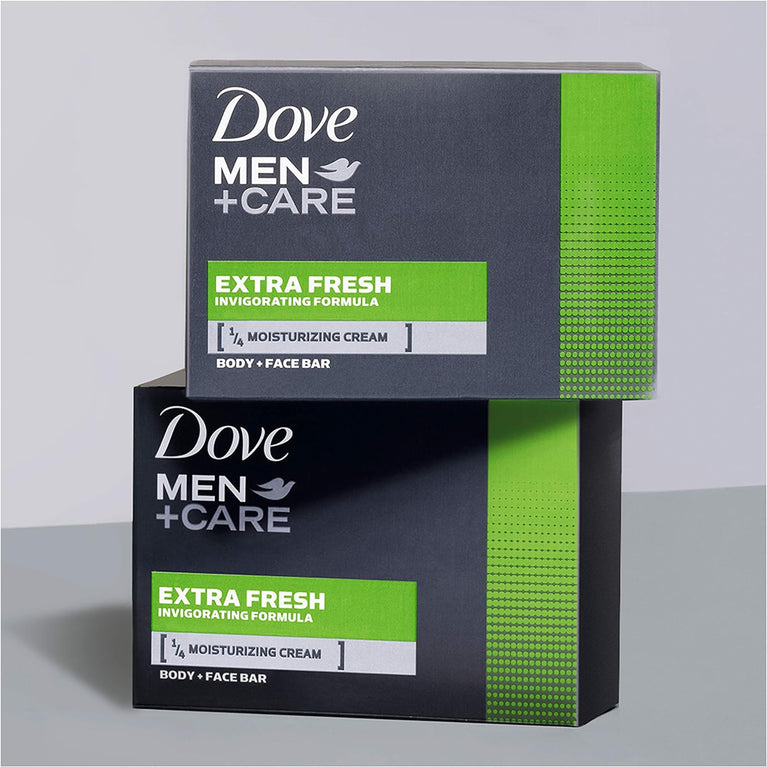 Extra Fresh Dove Men's Body and Face Bars - 2 X 90g Unisex Soap