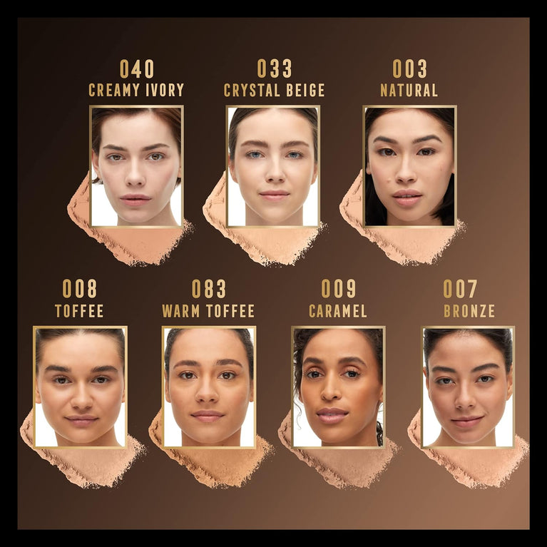 MAX FACTOR Facefinity All-Day Shine-Control Compact Foundation with SPF 20 - 003 Natural Rose, Vegan Formula, 10g