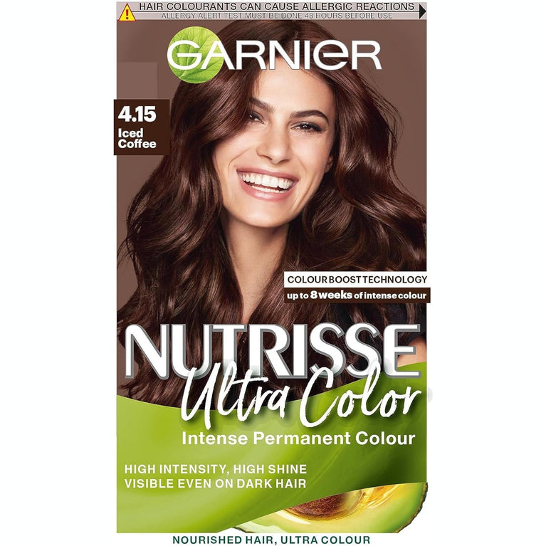 Garnier Nutrisse Ultra Color, Vibrant Intense Permanent Hair Dye, Iced Coffee Brown