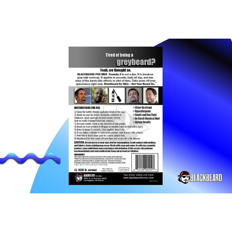 Blackbeard for Men - temporary brush on colour 12ml (0.40oz) (Dark Brown)