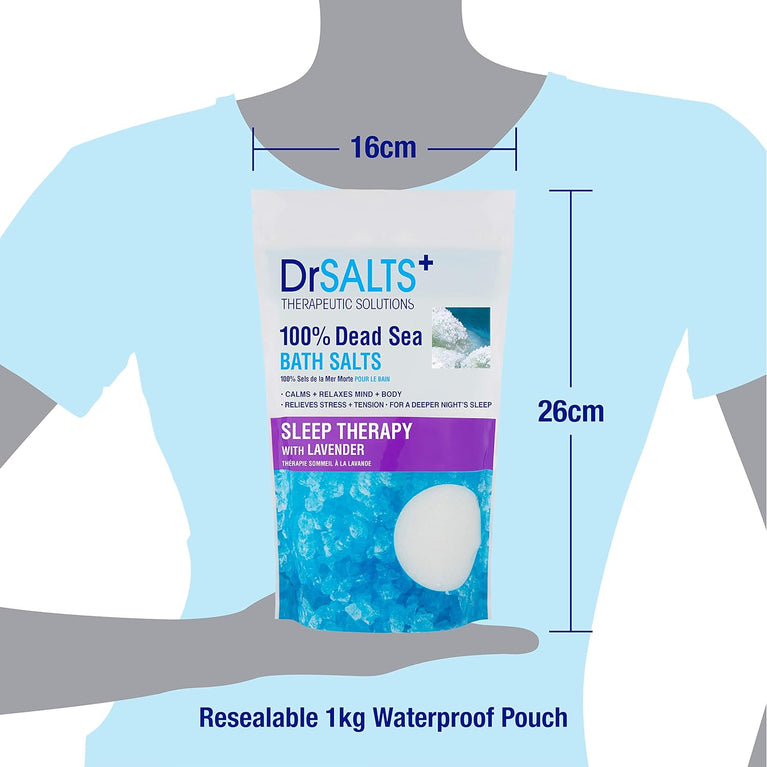 DRSALTS 100% Dead Sea Bath Salts Sleep Therapy with Lavender 1kg