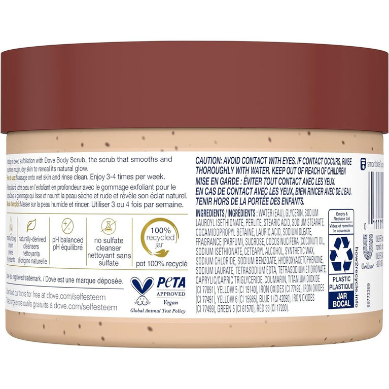 Dove Brown Sugar & Coconut Butter Body Scrub for Silky Smooth Skin 298ml