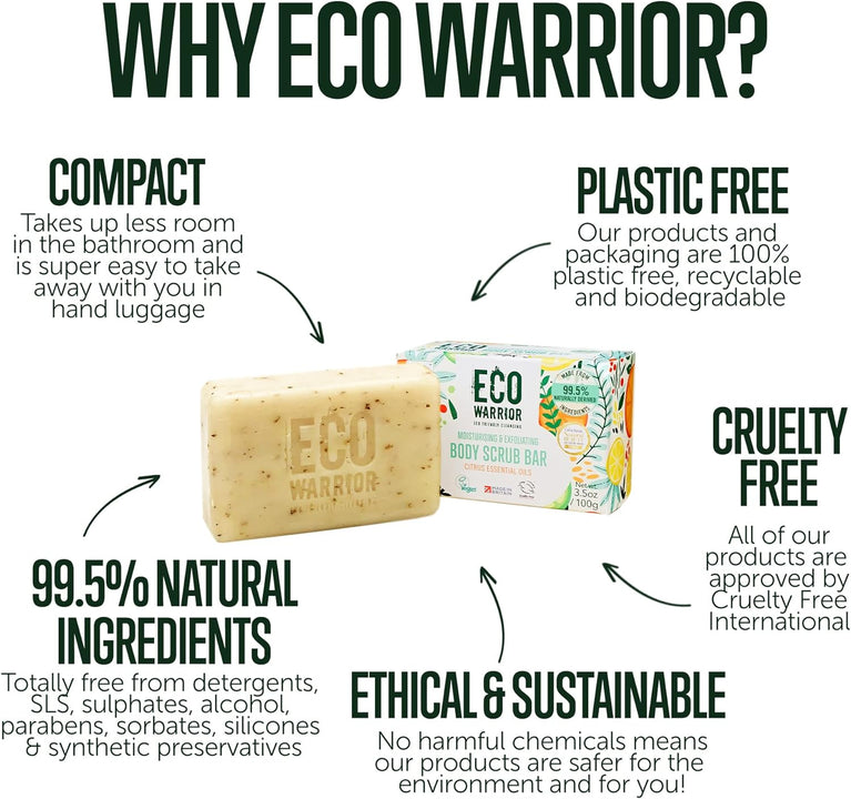 Eco Warrior Citrus Oatmeal Body Scrub Soap Bar - 100g