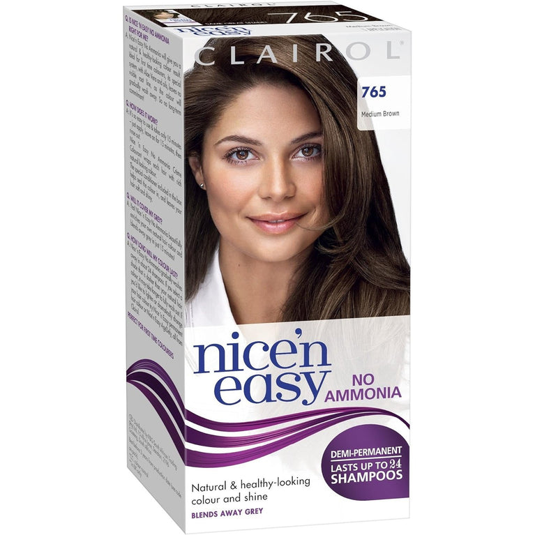 Clairol Nice'n Easy No Ammonia Hair Dye, 765 Medium Brown
