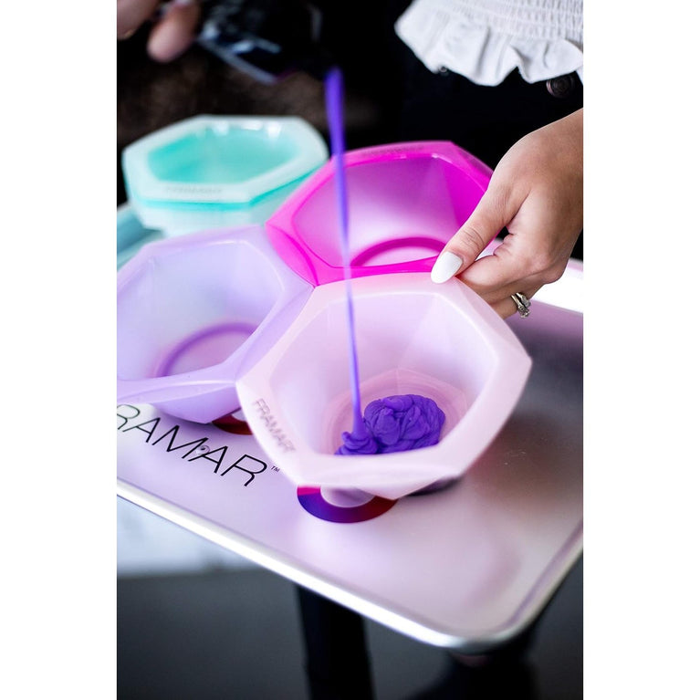 FRAMAR Multi Colored Hair Dye Bowl Set - 7 Pack for Professional Hair Coloring