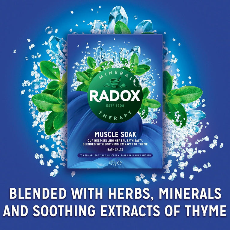 Radox Thyme Scented Muscle Soak Herbal Bath Salt Multi Pack 3 x 400g