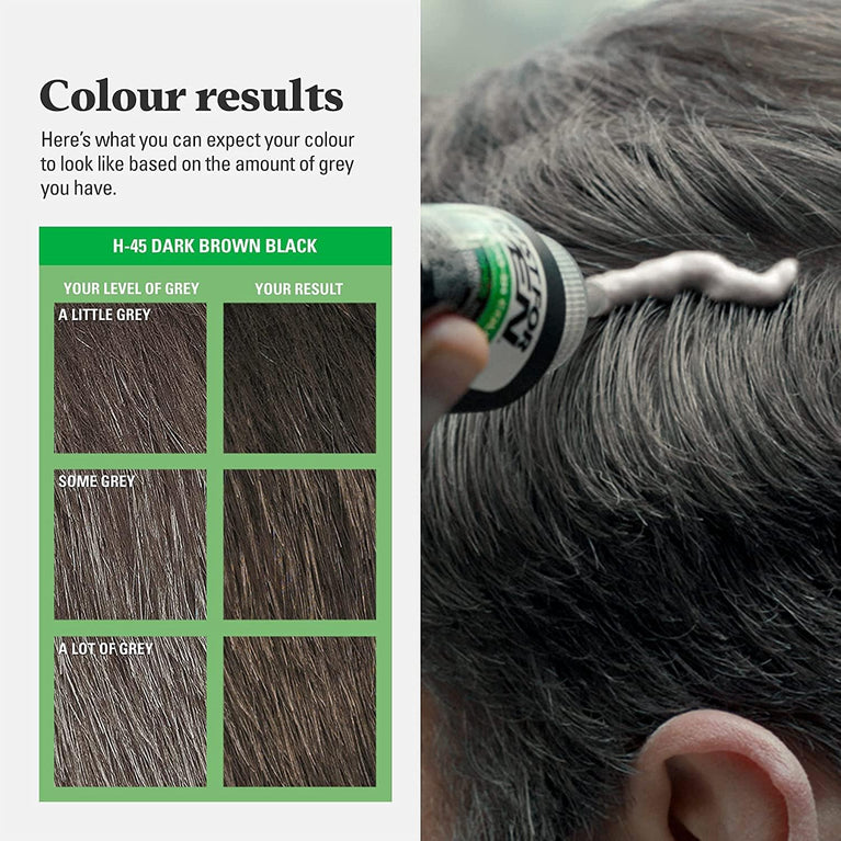 Natural-Looking Dark Brown Black Hair Dye for Men - H45