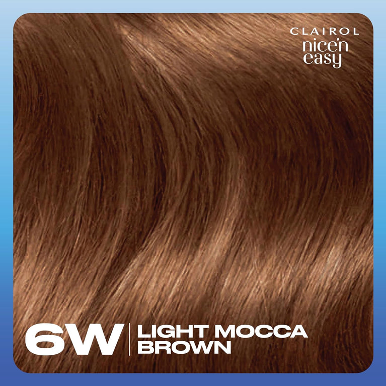 Clairol Nice'n Easy Crème, Light Mocha Brown Hair Dye - Salon Tones with Oil Infusion