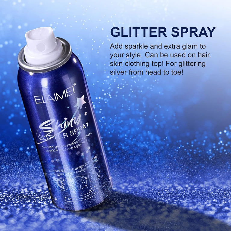 Pegciz Quick-Dry, Waterproof Body and Hair Shimmer Spray, Fragrant Glitter Hairspray for Festivals, Parties, and Gymnastic Competitions, Suitable for Body, Hair, and Clothing