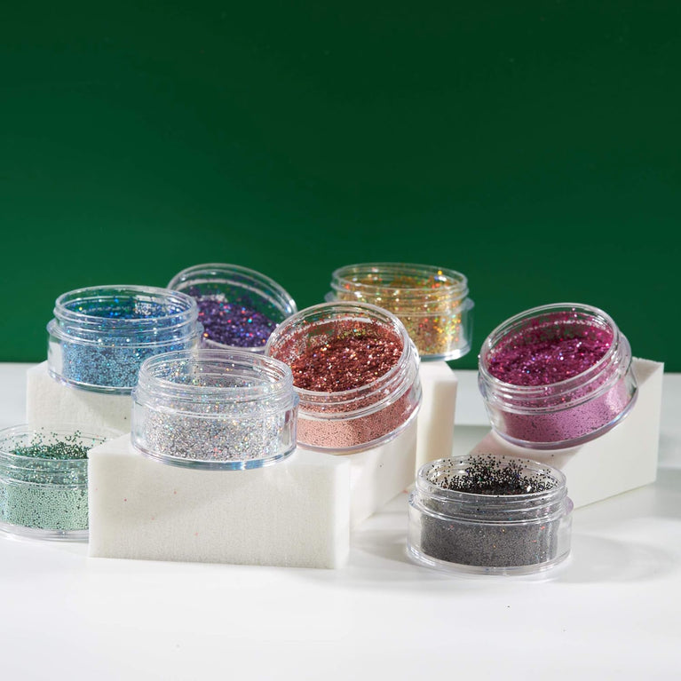 Moon Glitter's Holographic Silver Cosmetic Glitter Shakers – Perfect for Festival & Nightclub Makeup for Face, Body, Nails, Hair, Lips – 5g